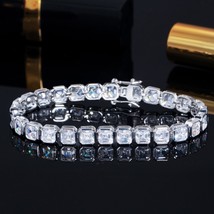 E cubic zirconia pave silver color bridal wedding tennis cz bracelets for women jewelry thumb200