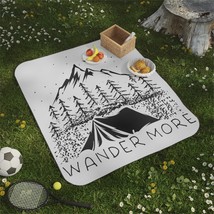 Wander More Camping Picnic Blanket, Waterproof Soft 61\&quot;x51\&quot;, Easy Carry Strap - £49.40 GBP