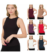 Stylish Women&#39;s Ribbed Crew Neck Sleeveless Tank Top - Fitted and Comfor... - £12.73 GBP