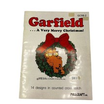 Garfield A Very Merry Christmas Cross Stitch 1978 Millcraft GCSB-2 Vintage - $10.36