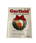 Garfield A Very Merry Christmas Cross Stitch 1978 Millcraft GCSB-2 Vintage - £8.14 GBP