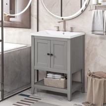 Merax 24-Inch Bathroom Vanity With Combination Ceramic Sink Set, Door, G... - $362.94