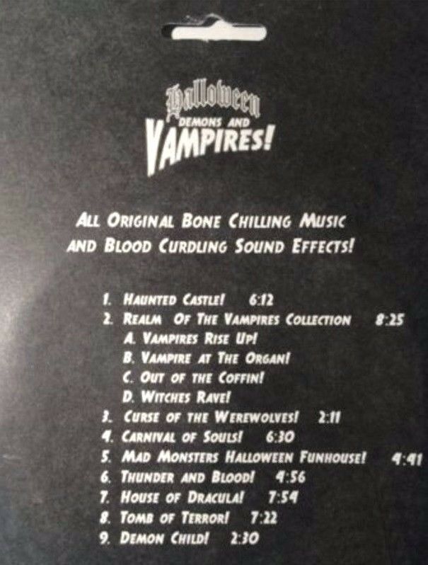 HOLLYWOOD HAUNTS PRESENTS DEMONS AND VAMPIRES SOUND EFFECTS HALLOWEEN MUSIC CD Item image 2