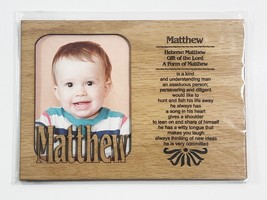 MATTHEW Personalized Name Profile Laser Engraved Wood Picture Frame Magnet - £7.80 GBP