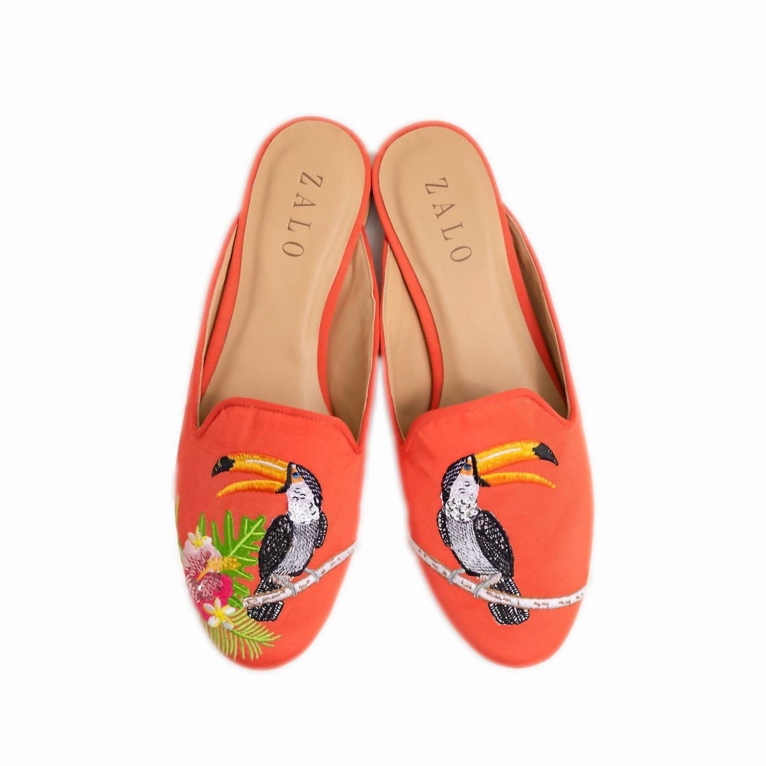 House Of Zalo women's toucan mule in Coral