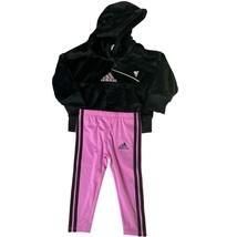 Adidas Girls 2 Piece Fleece Hoodie Leggings 12 Months New - $28.04