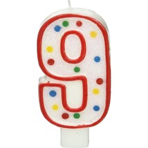 Candle Jumbo #9 Molded Number Happy Birthday Party Cake Topper New - $4.95