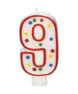 Candle Jumbo #9 Molded Number Happy Birthday Party Cake Topper New - $92.73 MXN