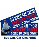 ANTI TRUMP Bumper Sticker or Magnet Political Sticker Grocery Prices com... - $93.50 MXN+