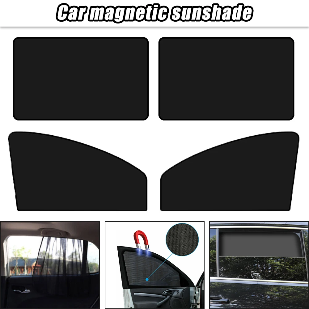 Car Magnetic Sunshade Summer UV Protection Curtains Sun Visor Double Sides - £12.84 GBP+