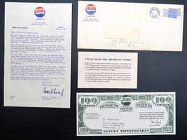 Vtg 1948 Letter Pepsi-Cola Company 100-point Treasure Top Contest Ephemera - $270.38 MXN