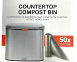Kitchen Compost Bin Countertop - 4L/1 Gal Odorless Small Stainless Steel... - £31.14 GBP