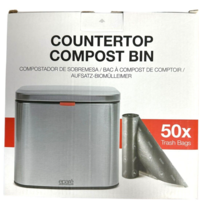 Kitchen Compost Bin Countertop - 4L/1 Gal Odorless Small Stainless Steel Compost - £31.64 GBP