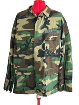 Army BDU w/ 28th Div Patch Woodland Camouflage Combat MEDIUM LONG Camo Jacket - $34.60