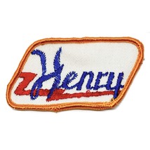 Vintage Name Henry Blue Yellow Patch Embroidered Sew-on Work Shirt Unifo... - £2.71 GBP