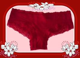 L   Red Lipstick Victoria&#39;s Secret Stretch Cotton Lace-Waist &amp; Leg Cheek... - £8.76 GBP