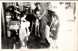 Deer Park Children with Baby Fawn Inside Store RPPC  Postcard Z24 - $16.95