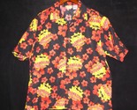 Large (L) HAWAIIAN TROPIC Short Sleeve Floral Sun Button Mens Shirt - $19.75