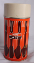 Vintage Thermos Pint Size Hot Cold Orange Brown Metal 1971 King-Seeley N... - $12.19