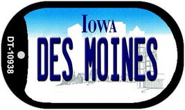 Des Moines Iowa Novelty Metal Dog Tag Necklace DT-10938 - £12.45 GBP
