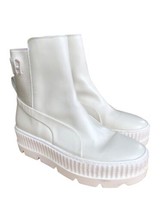 DISCONTINUED Puma x Fenty White Leather Chelsea Womens 8.5 Platform Ankle Boots - £45.37 GBP