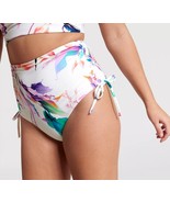 CALIA Women&#39;s High Waisted Ruched Side Tie Swim Bottoms Cream/Multi XS, ... - $13.65 CAD