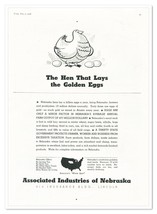 Print Ad Associated Industries of Nebraska Golden Eggs 1938 Advertisement - £9.83 GBP