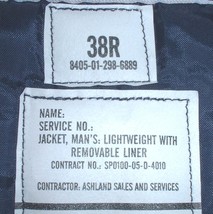 USAF US Air Force service windbreaker LINER, size 38 Regular; Ashland 2005 - $15.00