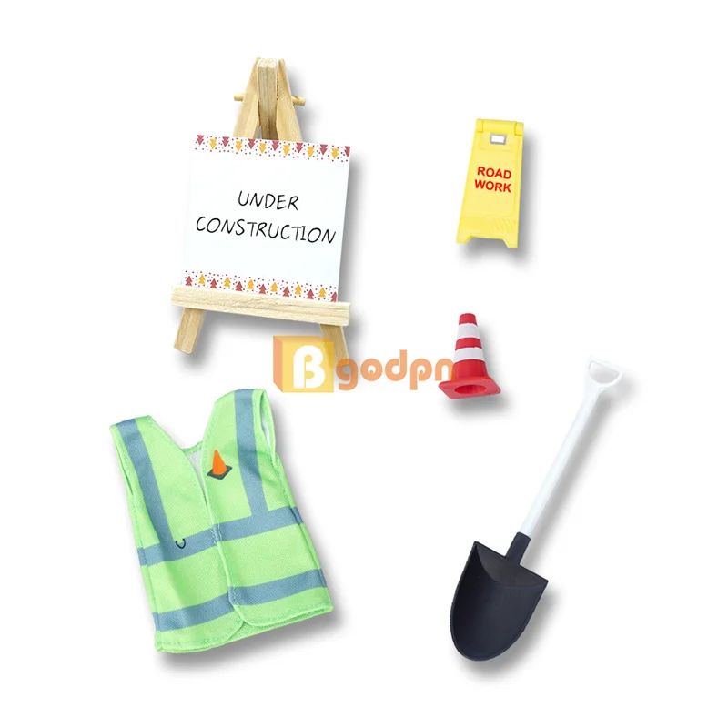 Mini Plastic Shovel 12&quot; Doll Cloth Elf Construction Prop Christmas Accessories - £12.66 GBP