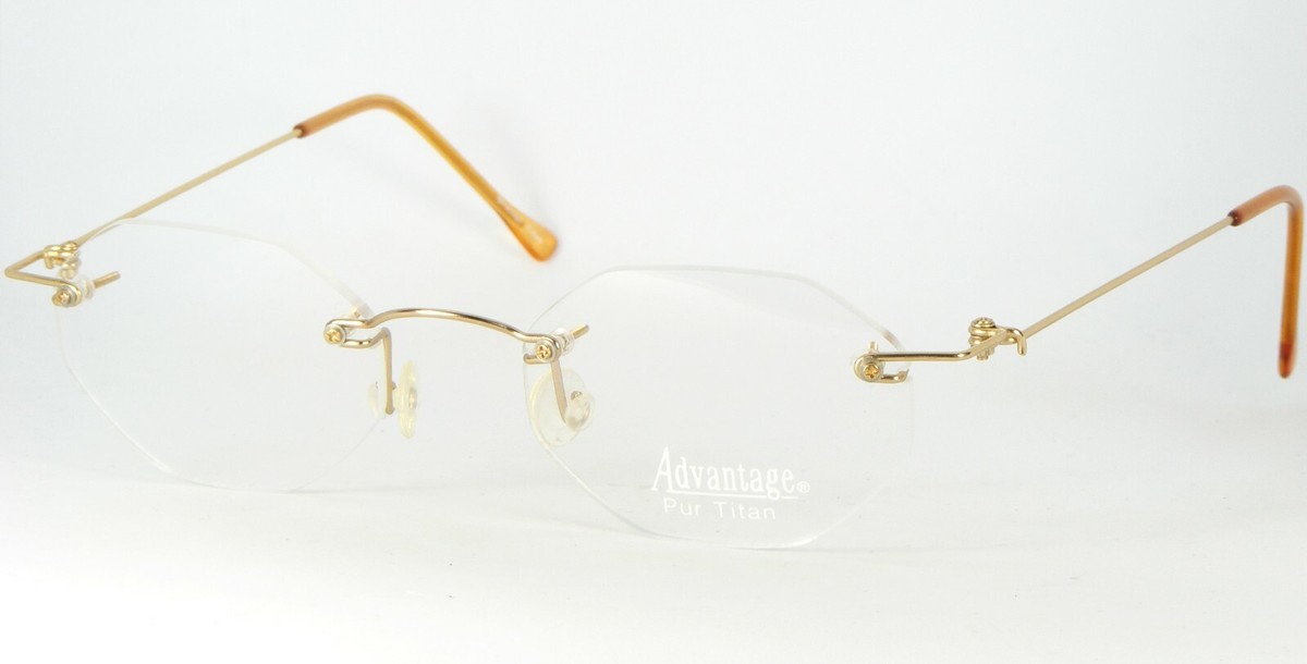 ADVANTAGE Titan 2504 14 Oro Gafas sin Montura Gafas 47-18-140mm - $66.31
