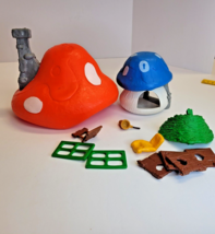 Vintage 1978 70s Schleich Smurf Mushroom Cottage House Piece Parts Lot Peyo - £33.88 GBP