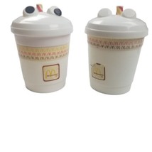 Vintage Lot of 2 McDonalds Happy Meal Toy 1988 Drink Cup &amp; Lid w/ eyes + straw - £24.56 GBP