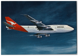 Qantas Boeing 747 300 Airplane Postcard - $9.89