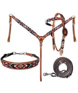 Showman Beaded Aztec 4 Piece Headstall and Breast Collar Set - £113.12 GBP