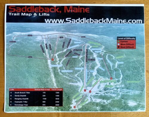 Primary image for 2003 SADDLEBACK Resort Ski Trail Map MAINE