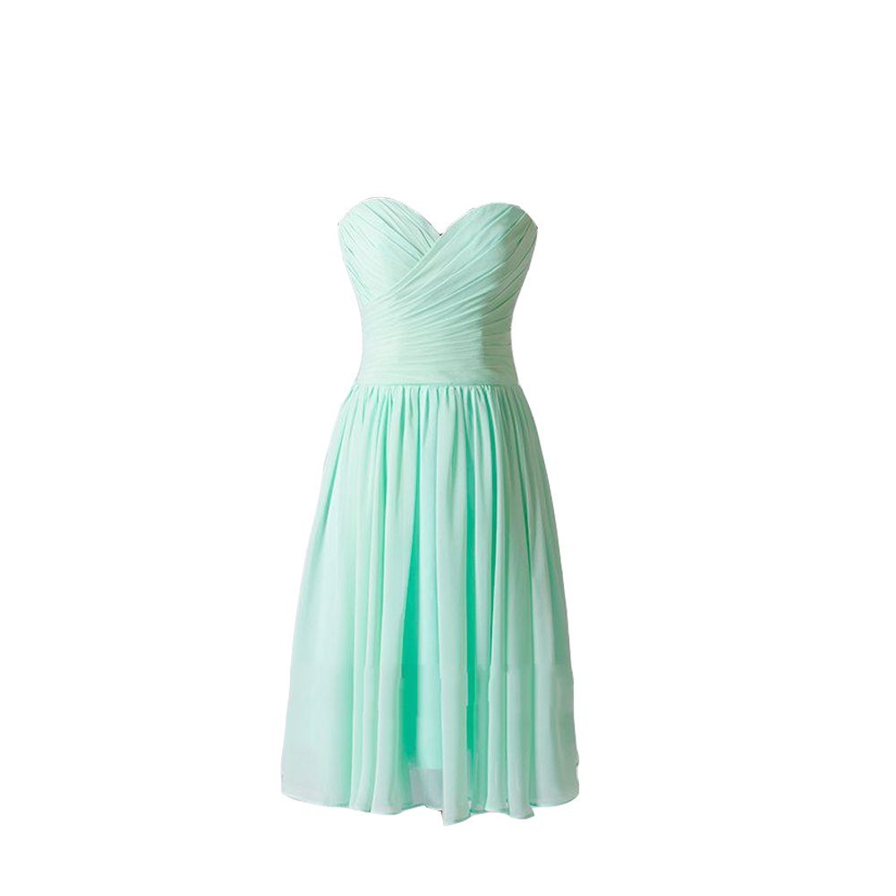 Kivary Women's Sweetheart Short Knee Length Mint Chiffon Beach Wedding Party Bri