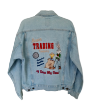 Looney Tunes Warner Bros 1998 Denim Jean Jacket 90s Vintage RARE Mens Sz... - £127.01 GBP