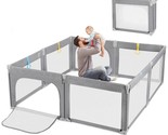 Dripex Foldable Baby +Toddler  Large Foldable Playpen   71&quot;x71&quot; Light Grey - $140.25