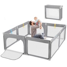 Dripex Foldable Baby +Toddler  Large Foldable Playpen   71&quot;x71&quot; Light Grey - £112.10 GBP