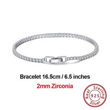 925 Sterling Silver Tennis Bracelets For Women Luxury 2mm 3mm 4mm Cubic Zirconia - £41.00 GBP