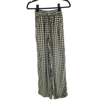 WeWoreWhat Womens Pants Pull On Wide Leg Gingham Plaid Yellow Black XXS - £15.37 GBP