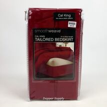 Smoothweave Red Tailored Bed Skirt 14&quot; Drop Cal King 72&quot; x 84&quot; New - $40.06 CAD