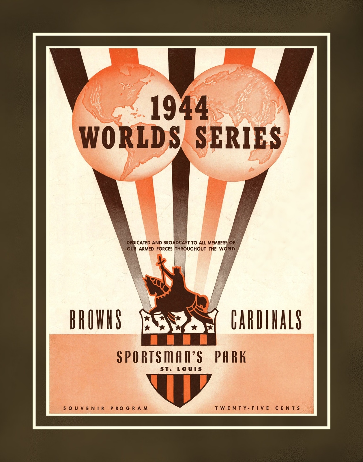 Rare 1944 St Louis Cardinals - Browns World Series Poster Print, Unique Fan Gift - £18.37 GBP - £31.96 GBP