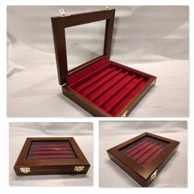 Caja Pluma, Estuche de Madera Y Terciopelo Expositor para Bolígrafos De Coll - £42.54 GBP