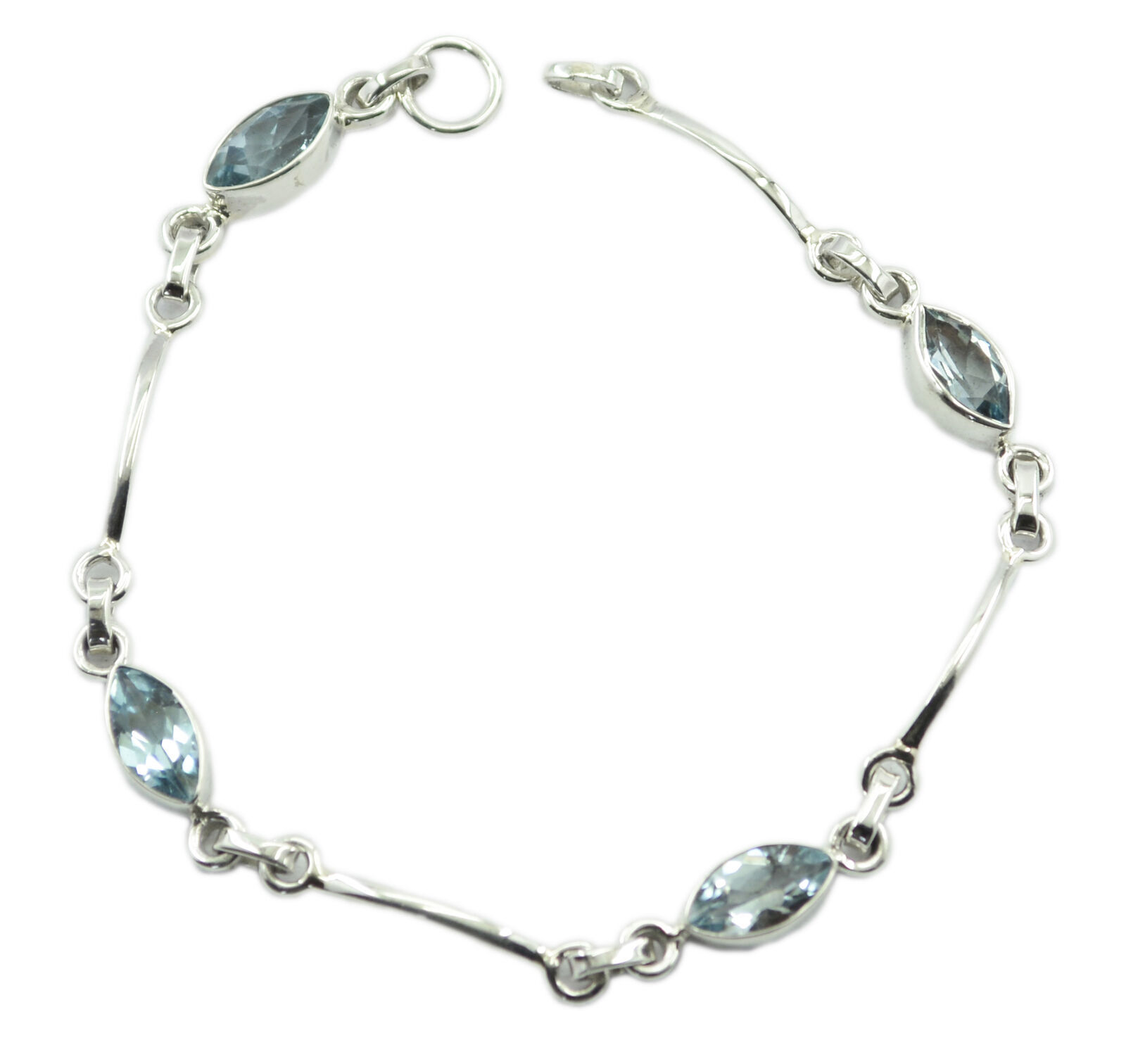 splendiferous Blue Topaz 925 Sterling Silver Blue Bracelet genuine usual... - $39.59