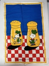 Peanuts Kitchen Towel BBQ Cooking Theme Charlie Brown Snoopy Hand Towel Vtg 90s - £14.42 GBP