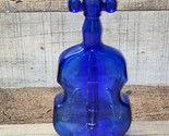Vintage Cobalt Blue Glass Bass Guitar Cello Violin Fiddle Bottle Bud Vas... - £18.35 GBP