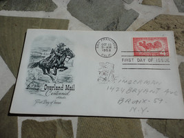 1958 Overland Mail Centennial First Day Issue Envelope 4 cent stamp - £1.97 GBP