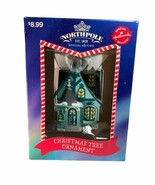 Northpole Hallmark Christmas Tree Ornament Blue House Cottage New in Box - $16.82