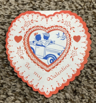 Vintage Valentines Day Card Folded Boy Girl in Car A Spark Plug Starts T... - $4.99